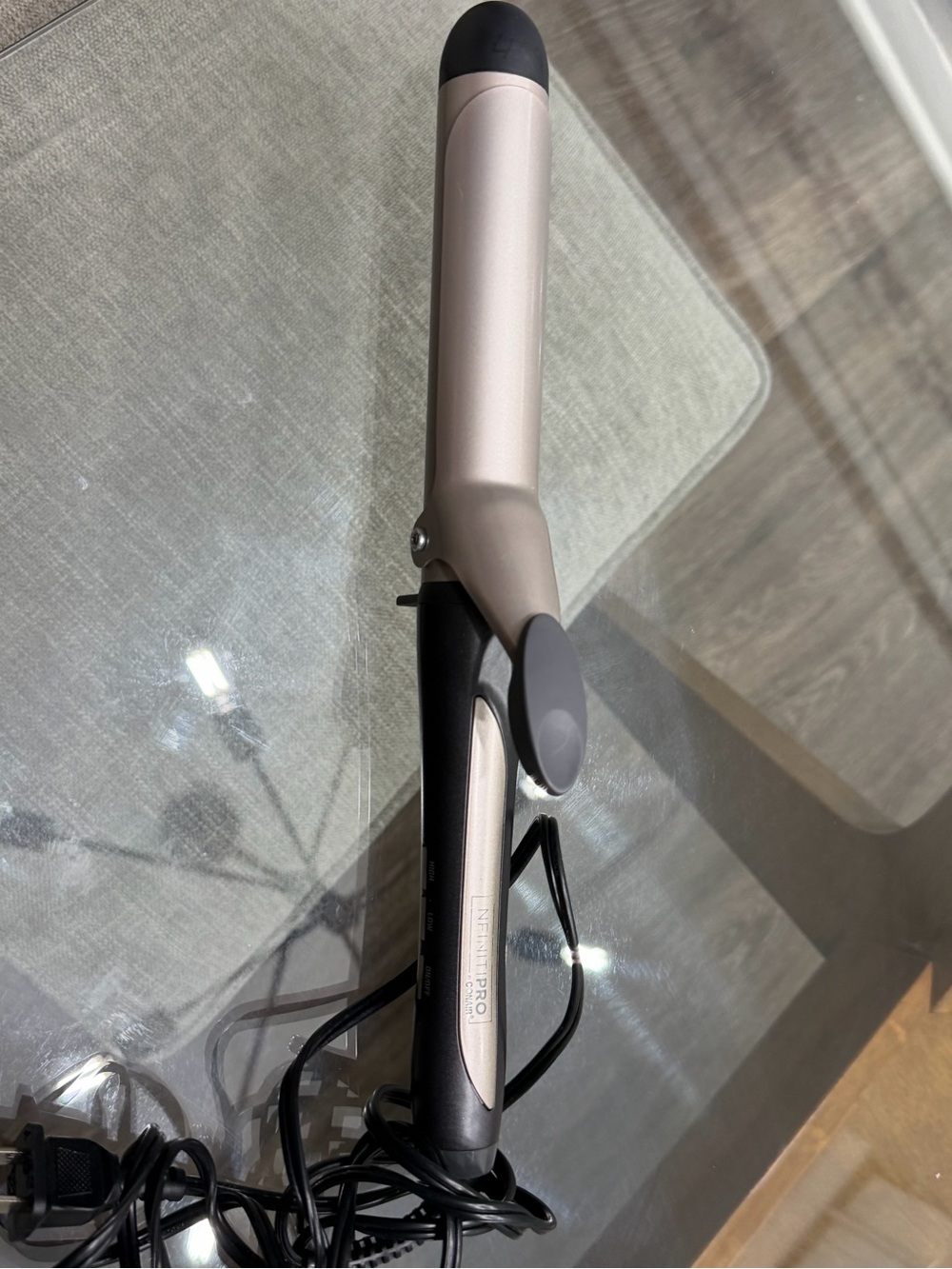 Silver Curling Iron with Black Handle